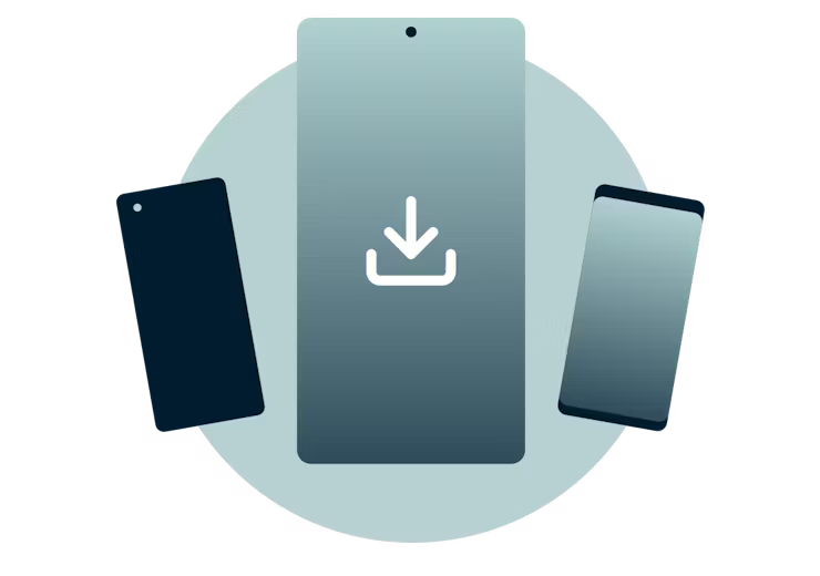 Laden Sie die ExpressVPN-App f&uuml;r Android herunter. Android-Ger&auml;te mit einem Download-Zeichen.