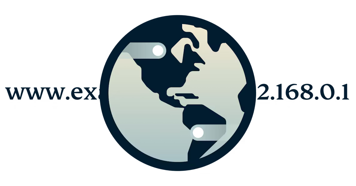 Rond DNS-logo met een URL vertaald in een IP-adres