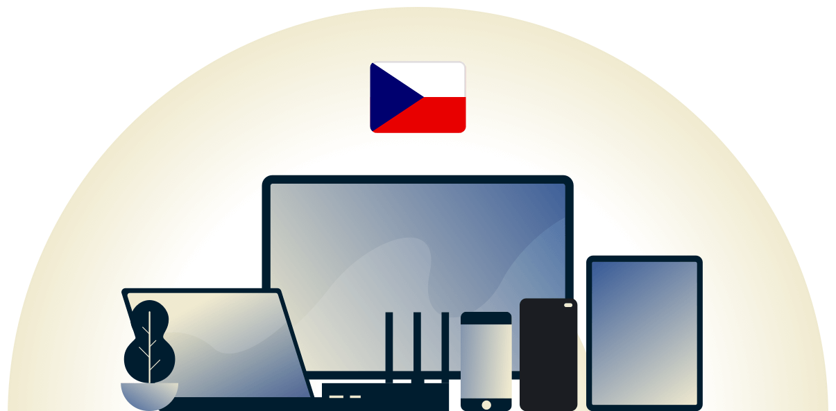 VPN dla Czech chroniący różne urządzenia.